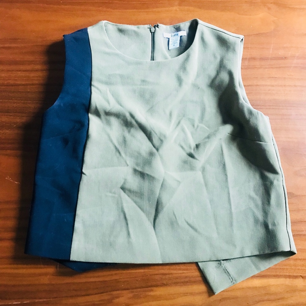 Bar III Block Crop Business Casual Top
